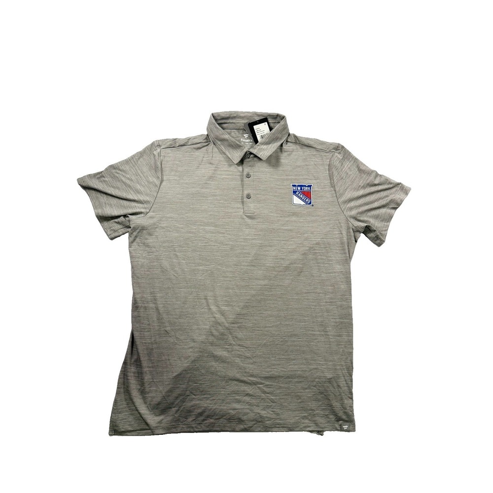 Fanatics NHL New York Rangers Hockey Polo Shirt Grey Mens XL Performance